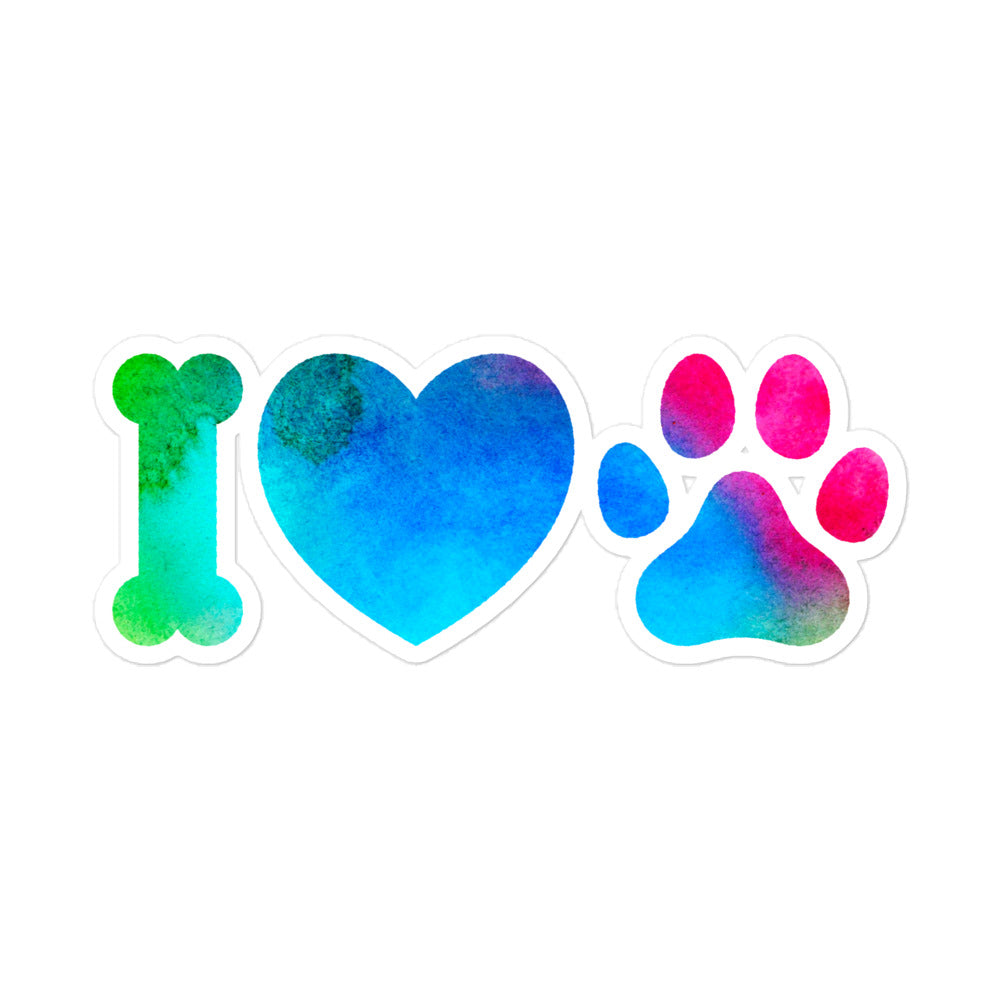 "I Love Dogs" Bubble-free Sticker