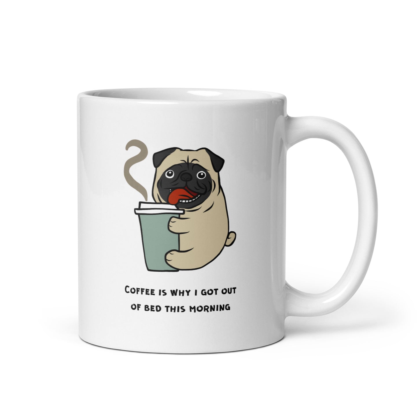 "Out of Bed Coffee" White Glossy Mug