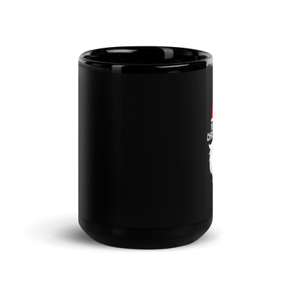 "Merry Christmas - Santa" Black Glossy Mug