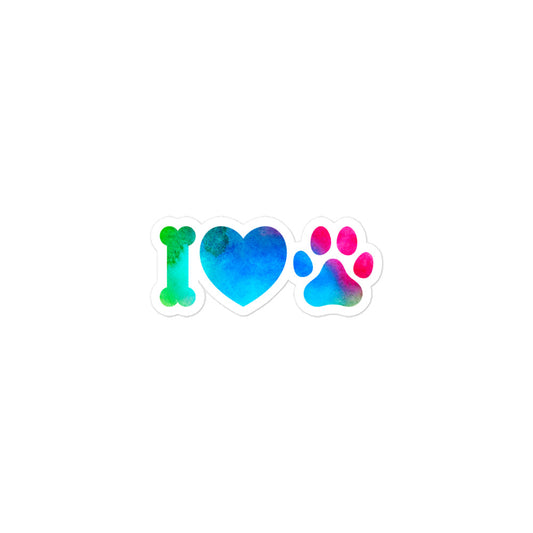 "I Love Dogs" Bubble-free Sticker