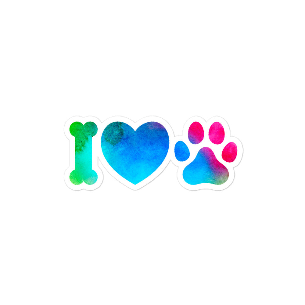 "I Love Dogs" Bubble-free Sticker