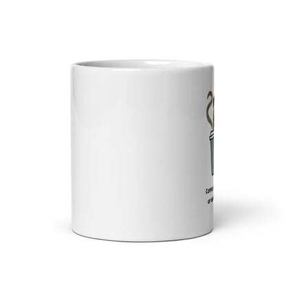 "Out of Bed Coffee" White Glossy Mug