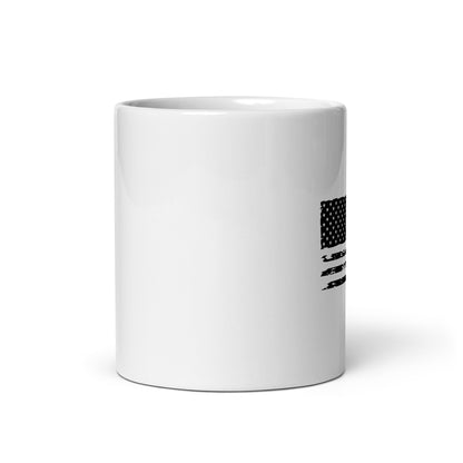 "Distressed Flag" White Glossy Mug