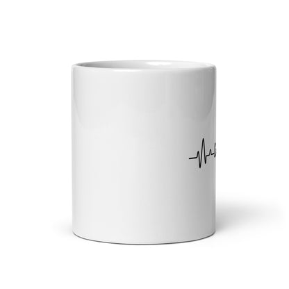 "Coffee Pulse" White Glossy Mug