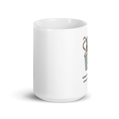 "Out of Bed Coffee" White Glossy Mug