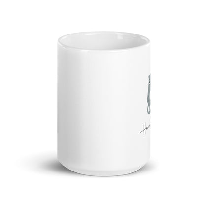 "Good Day Cat" White Glossy Mug