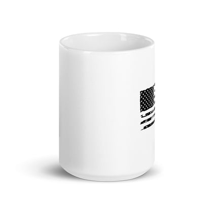 "Distressed Flag" White Glossy Mug