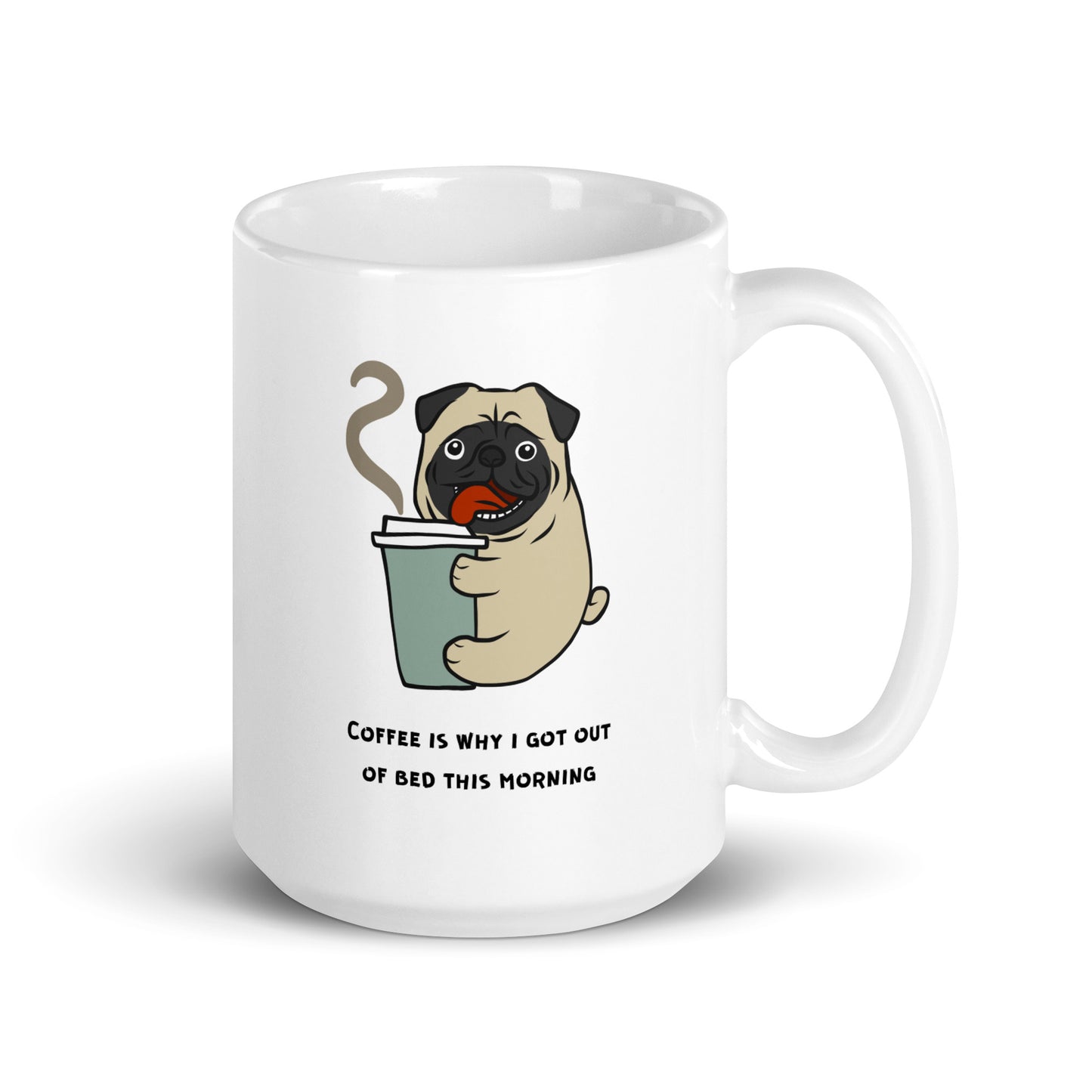 "Out of Bed Coffee" White Glossy Mug
