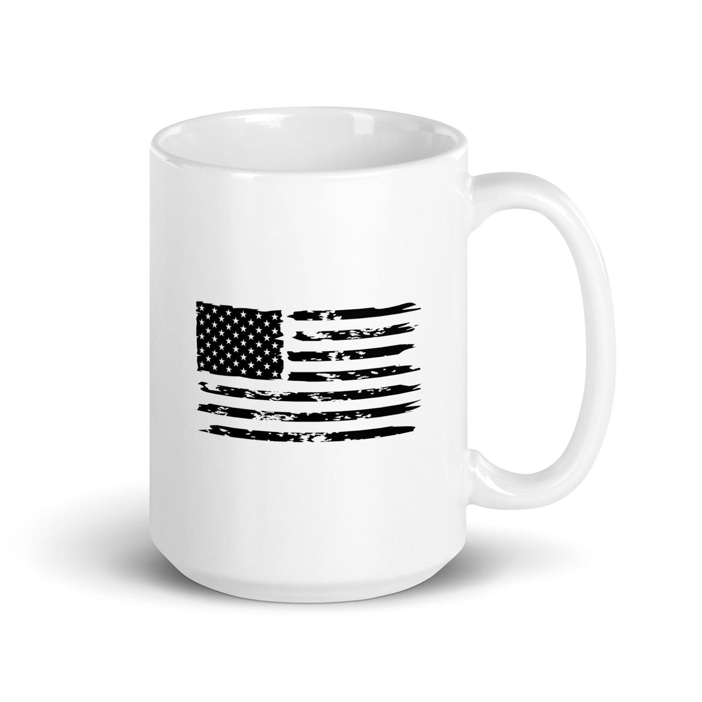 "Distressed Flag" White Glossy Mug