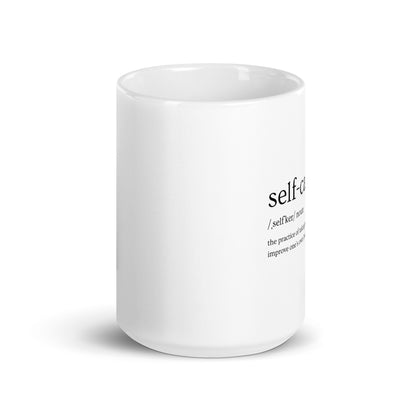 "Self Care" White Glossy Mug