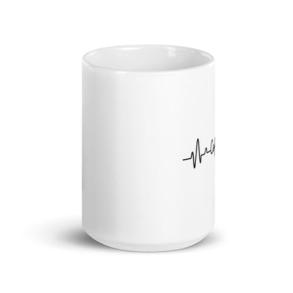 "Coffee Pulse" White Glossy Mug