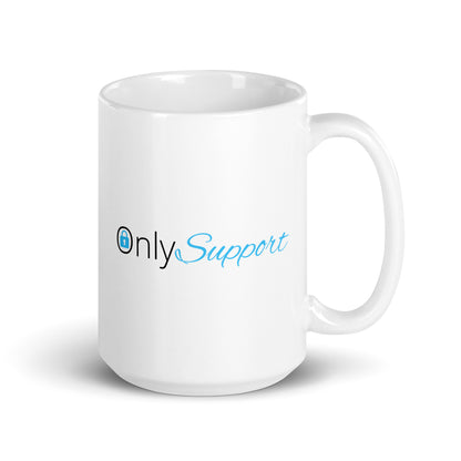 "OnlySupport" White Glossy Mug