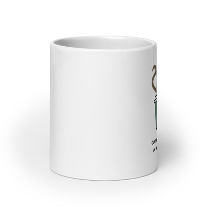 "Out of Bed Coffee" White Glossy Mug