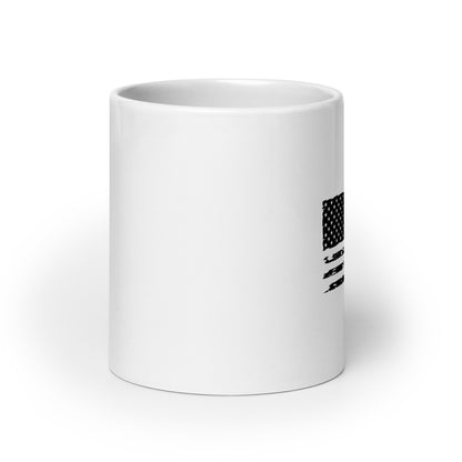 "Distressed Flag" White Glossy Mug